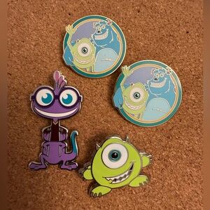 Authentic Disney Miscellaneous Monsters Inc Pins Set of Four
